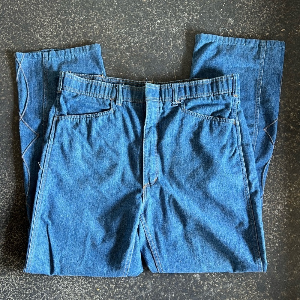 VTG 70s Sheplers‎ Jeans Cowgirl Western Embroidered High Waist Women's